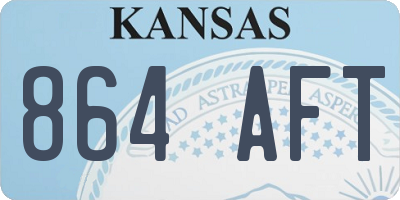 KS license plate 864AFT