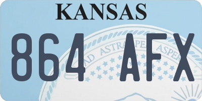 KS license plate 864AFX