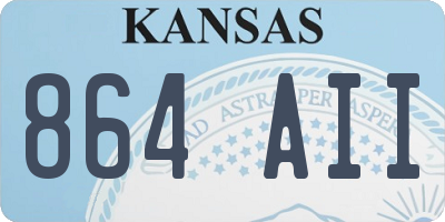 KS license plate 864AII
