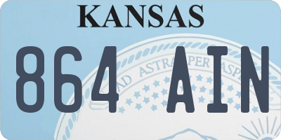 KS license plate 864AIN