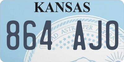KS license plate 864AJO