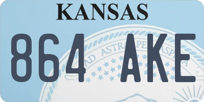 KS license plate 864AKE