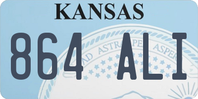 KS license plate 864ALI