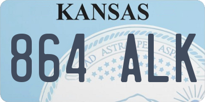 KS license plate 864ALK