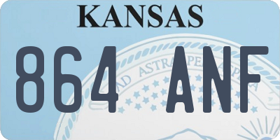 KS license plate 864ANF
