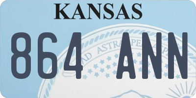 KS license plate 864ANN