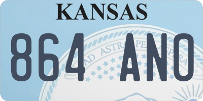 KS license plate 864ANO