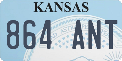 KS license plate 864ANT