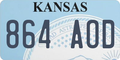 KS license plate 864AOD
