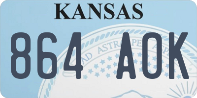 KS license plate 864AOK