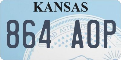 KS license plate 864AOP