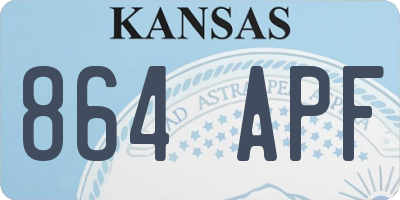 KS license plate 864APF