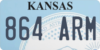 KS license plate 864ARM