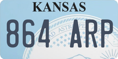 KS license plate 864ARP