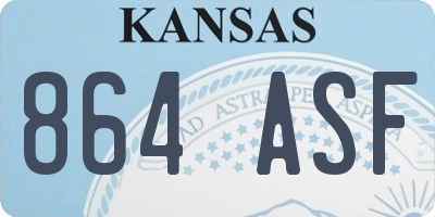 KS license plate 864ASF