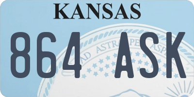 KS license plate 864ASK