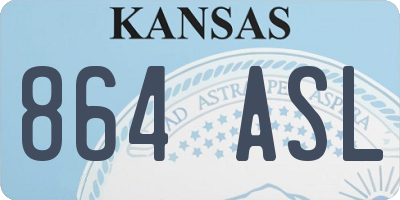 KS license plate 864ASL