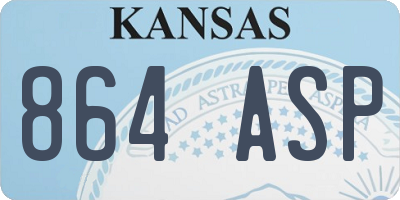 KS license plate 864ASP