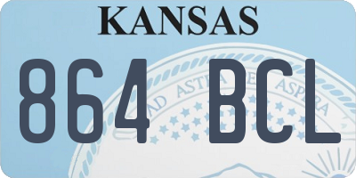 KS license plate 864BCL