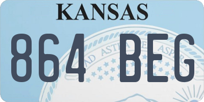 KS license plate 864BEG