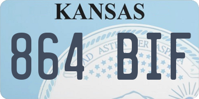 KS license plate 864BIF