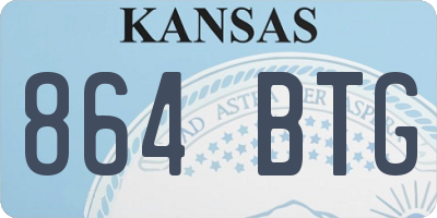 KS license plate 864BTG