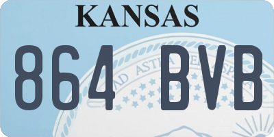KS license plate 864BVB