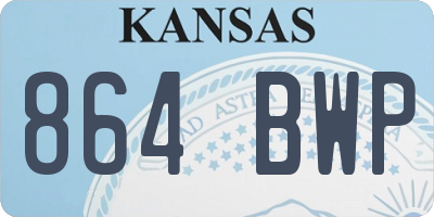 KS license plate 864BWP