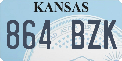 KS license plate 864BZK