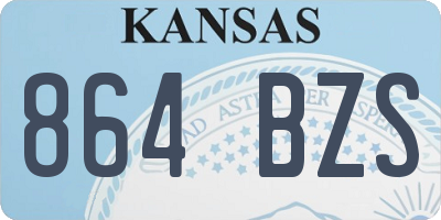 KS license plate 864BZS