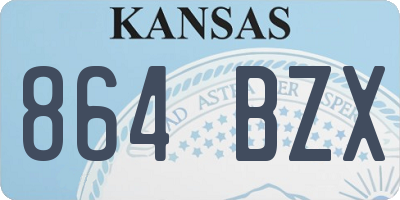 KS license plate 864BZX