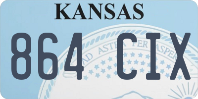 KS license plate 864CIX