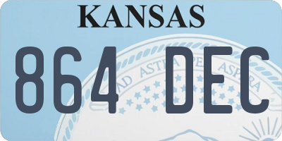 KS license plate 864DEC