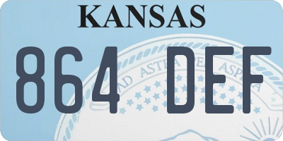 KS license plate 864DEF