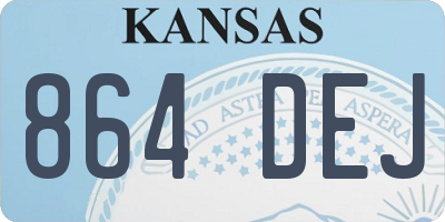 KS license plate 864DEJ