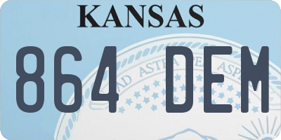 KS license plate 864DEM