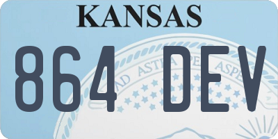 KS license plate 864DEV