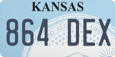 KS license plate 864DEX
