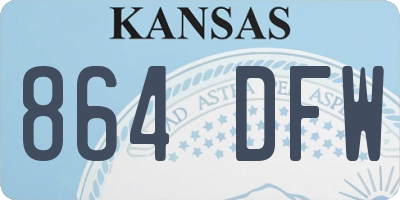 KS license plate 864DFW