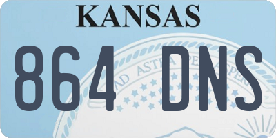 KS license plate 864DNS