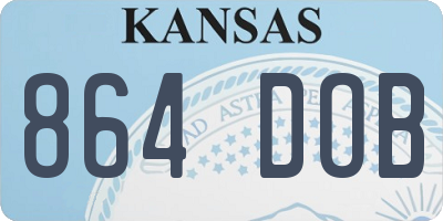 KS license plate 864DOB