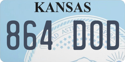 KS license plate 864DOD