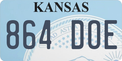 KS license plate 864DOE