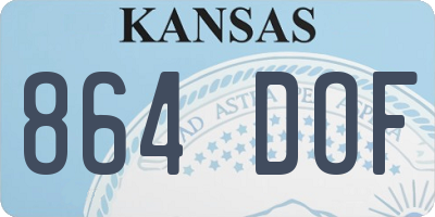 KS license plate 864DOF