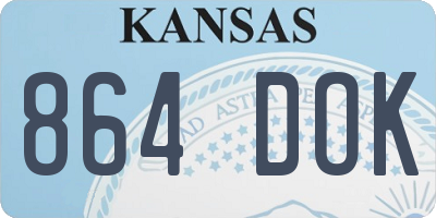 KS license plate 864DOK