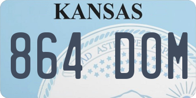 KS license plate 864DOM