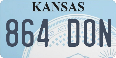 KS license plate 864DON