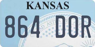 KS license plate 864DOR