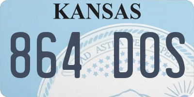 KS license plate 864DOS
