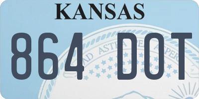 KS license plate 864DOT